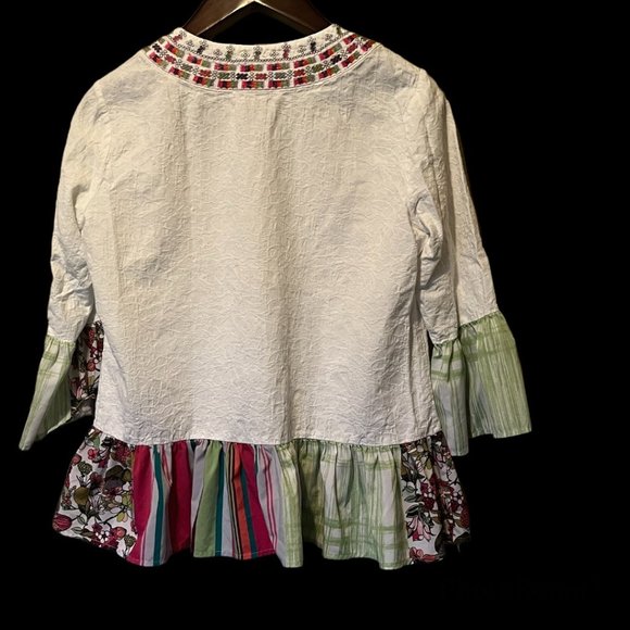 Sharon Young, embroidered top with pearl buttons - Picture 2 of 7